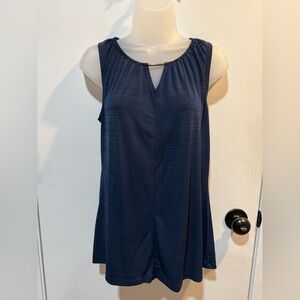 Susan Lawrence Navy Blue Sleeveless Blouse-#1133